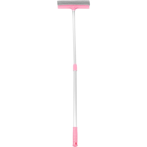 Toyvian Limpiacristales de Doble Cara con Mango Extensible de Esponja Absorbente para Limpieza de Ventanas y Espejos Limpiaparabrisas Portátil para Cristales de Coche y Hogar Color Rosa