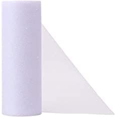 White Tulle Rolls - 6 Inch by 10 Yards (30 feet) Glitter Tulle Fabric Bolt for Wedding & Party