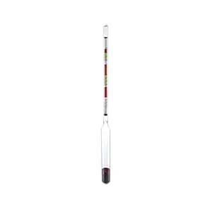 QWORK Alcoholmeter, hydrometer met drievoudige schaal, voor het brouwen van huiswijn, fruitwijn, bier