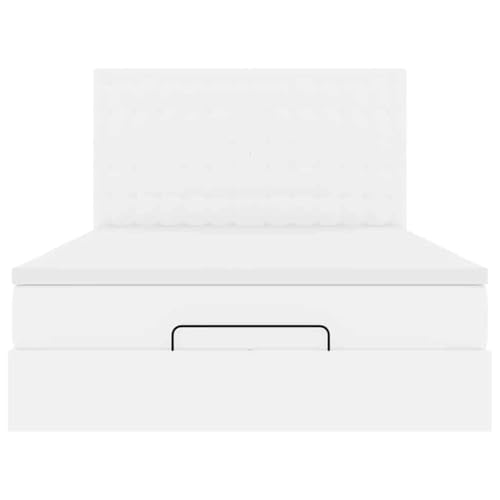 Fasba Ottoman-Bett mit Matratze Weiß 140x190 cm Kunstleder, Polsterbett Doppelbett Stilvolles Funktionsbett mit hydraulischem Stauraum3313002 – Bild 8