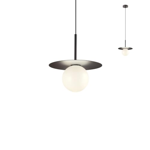 Lustre suspension en verre noir design haut de gamme Ø 20 cm