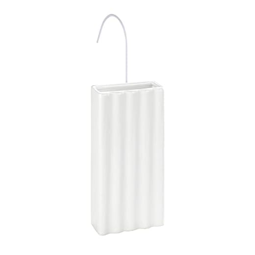 WENKO Humidificador Lineas cerámica - Humidificador ambiental con estructura para los radiadores, Cerámica, 9 x 19.5 x 4 cm, Blanco