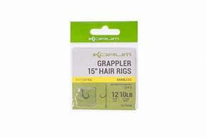 Korm Grappler Hair Rigs Qty 8 (15, 10 Barbless)