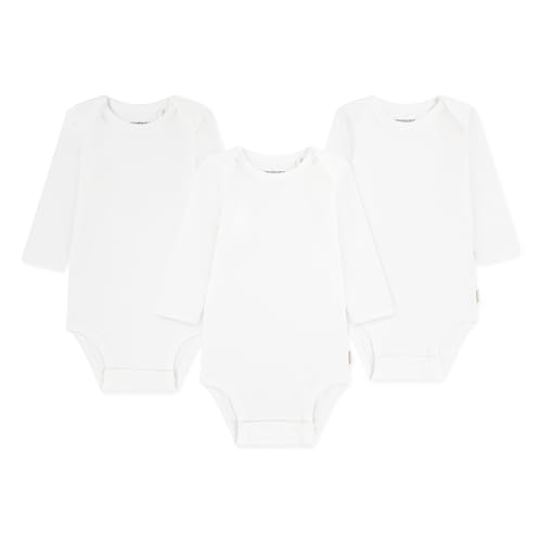 HUGGIES Long Sleeve Bodysuits 3-Pack Body 3 Pack, Bright White, 6 Mes Unisex bebé