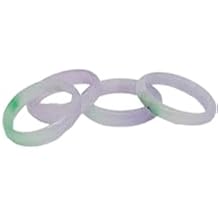 Lucky&Store Natural Color Multi Tone JADE Ring Band. Purple Ring. Green Jade Ring. Gemstone Multi Color Jade Ring. Light lavender/Green Natural color Jade LOVER.
