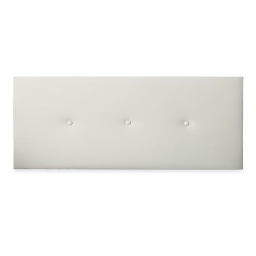 Duérmete Online - Cabecero Polipiel Premium Acolchado Sicilia Medidas 145 x 60 cm (Cama de 135 y 140) Blanco