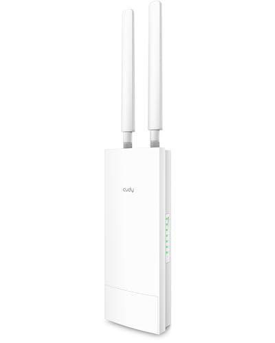 Cudy Unlocked Outdoor 4G LTE Cat 4 Modemrouter mit SIM-Kartensteckplatz, N300 WLAN, IP65, abnehmbare Mobilfunkantennen, passiver PoE-Adapter enthalten, Mast- oder Wandmontage, VPN, LT400 Outdoor