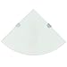 vidaXL Ripiano Angolare con Supporti Cromati in Vetro Bianco 25x25cm Scaffale
