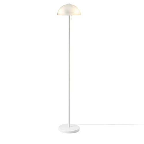 Globe Electric 67526 Dixon 65" 2-Light Floor Lamp, Matte White, Frosted Glass Shade, Vertical Pull-Chain Stepless Dimmer Switch #TOP4