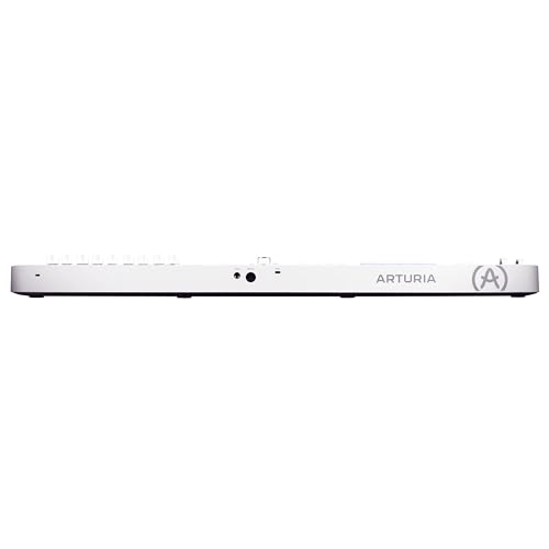 Image of Arturia KeyLab Essential 61 mk3 MIDI Controller with 61 Velocity-Sensitive keys, 9 Encoders, 9 Sliders, 8 RGB Pads - USB-C, Midi Out, LCD Screen, Bundled Software and DAW Integration - Alpine White