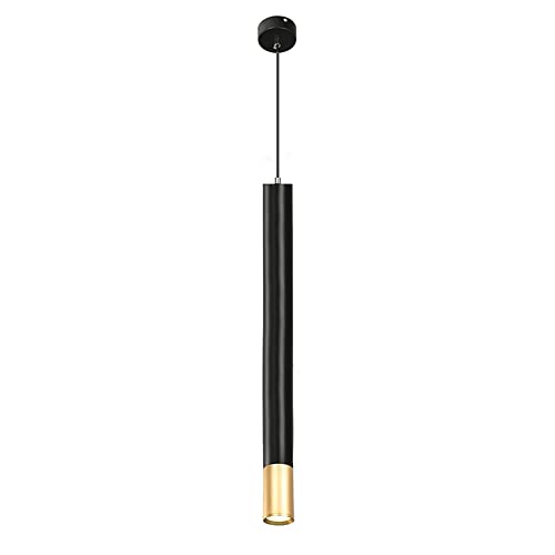 Lámpara colgante LED cilíndrica de techo negra de 30cm con luz cálida ajustable