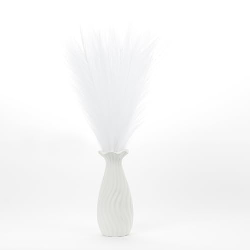 Uxney Erba della pampa,Erba della pampa artificiale 55cm - Decorazione con fiori secchi per domestico(Bianco,20 pezzi)