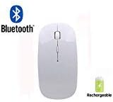 Bluetooth Mouse Wireless Mouse Mobile Mouse Optical Mouse Charging Mouse Appliesย for Notebook, PC, Laptop, Computer,Windows/Android Tablet (BT Mouse Bright White)