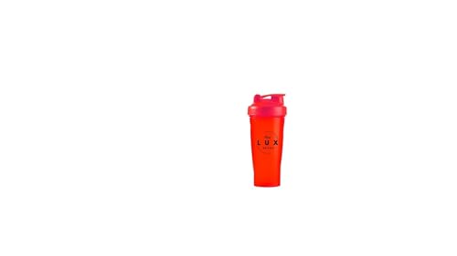 The Lux Brand Protein Shaker Bottle, [2025 upgraded] Stainless Steal Mixer Ball included, Suitable for Mixing Powdered Shakes, BPA free (Red, 600ml)