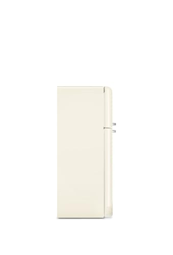 Image of Smeg FAB50 Retro Style Refrigerator - 19.28 cu. ft. Freestanding Fridge-Freezer, Dual Cooling, No-Frost, Adjustable Glass Shelves, Chrome Handle - Cream - Made in Italy