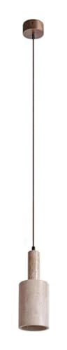 Plafonnier minimaliste en bois et suspension marbre E27