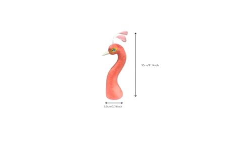 Estatua Decorativa Cabeza de Pavo Real Rosa en Resina miniatura 2