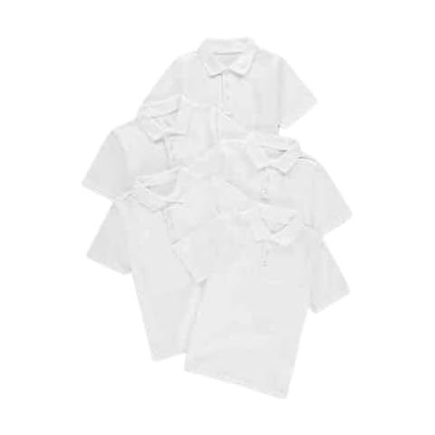 Pack of 5 Girls White Polo T Shirts Cover