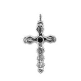 Genuine Black Onyx Cross Pendant, Sterling Silver, Authentic Navajo Native American USA Handmade, Artist Signed, Nickel Free, Unisex Southwest Jewelry