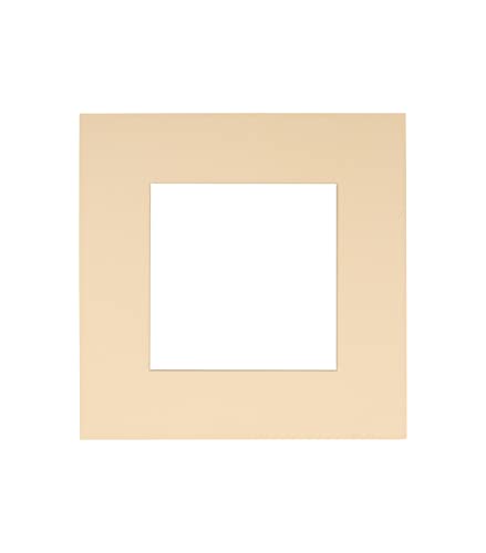 20x20 Mat Bevel Cut for 16x16 Photos - Acid Free Beige Precut Matboard - For Pictures, Photos, Framing - 4-ply Thickness