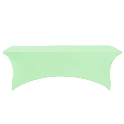 Image of FORLIFE Spandex Table Cover - Fitted 8ft Rectangular Tablecloth, Stretch Patio Cover, Universal for Wedding, Banquet, Party (Mint)