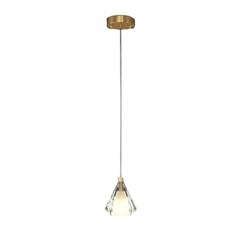 Lustre en laiton et cristal conique pour éclairage de chambre et chevet