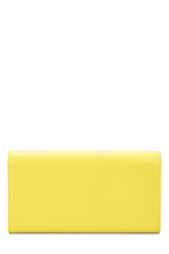 Pre-Loved Yellow Caviar Classic Long Flap Wallet, Yellow3