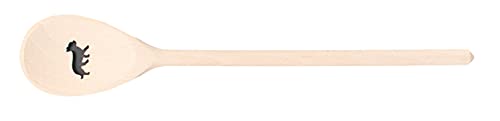teemando®, Kochlöffel aus Holz mit Motiv Chihuahua, extra stabil, Naturprodukt: handgefertigt, unbehandelt, Rührlöffel aus Buche, oval 30 cm, das besondere Geschenk