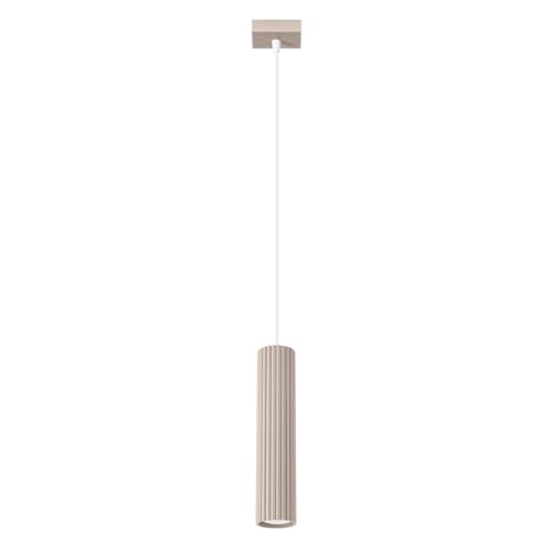 SOLLUX lighting Suspension Luminaire - Lustre Plafonnier - en Aluminium - 1 Abat-Jour - Lampe LED - Taupe Karbon