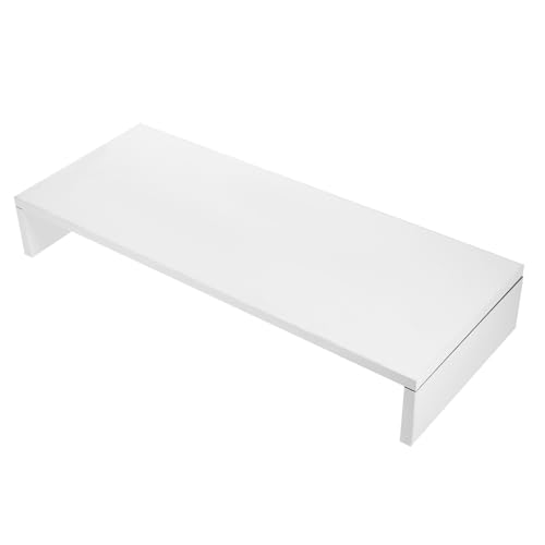 EPIGEIST Soporte Elevador de Monitor Blanco Multifuncional para Ordenador y Portátil con Tablero Grueso Base Resistente para Escritorio y Estante para Pantalla y Tv