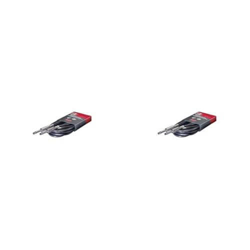 Stagg SGC1.5DL Pro-Series 1.5m Jack to Jack Instrument Cable - Black (Pack of 2), 1.5m (Pack of 2)