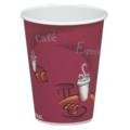SOLO Paper Hot Drink Cups in Bistro Design, 8 oz, Maroon, 50/Pack