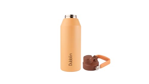 Image of Dubblin Drum Water Bottle 1400 ML | Double Wall Vacuum Insulated Stainless Steel Bottle | Keeps Water Hot & Cold | No Sweat | Leak Proof | BPA Free (Yellow)