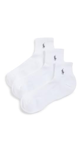 POLO RALPH LAUREN Men's Tech Athletic Ankle Socks-3 Pair Pack-Sport Cushioned Arch Support