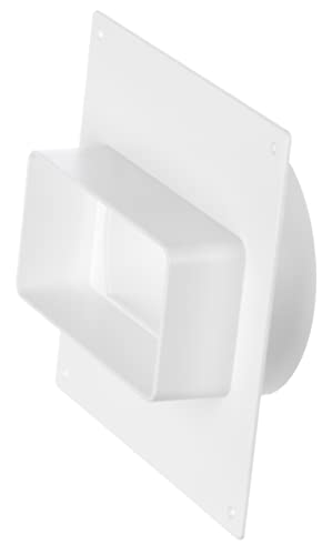 Adaptador de conducto rectangular a redondo con brida de 110 x 55 mm a Ø100 mm