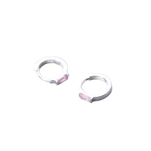 Créoles irrégulières en cristal rose à porter lors d'une fête, bijoux en argent sterling 925