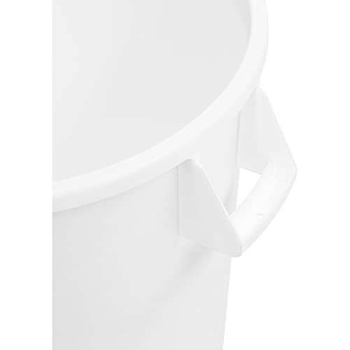 Image of SPARTA Bronco Waste Container Trash Container, Round Trash Bin for Disposal, 20 Gallons, White, (Pack of 6)