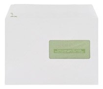 GPV Boîte 500 enveloppes recyclées extra Blanches Erapure, Format C5 162x229mm fenêtre 45x100mm 80g