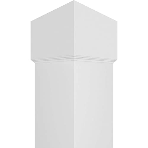 Ekena Millwork Cc0609Enpcscs Craftsman Classic Square Non-Tapered Smooth Pvc Column Kit, Standard Capital & Standard Base, 6"W X 9"H #TOP3