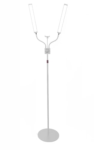 Lámpara de pie para esteticistas con control giratorio y doble brazo blanco 2