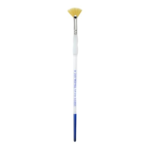 Royal Langnickel Gold Taklon Soft Grip Fan Brush SG850-8, Size 8
