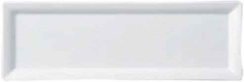 Set of 10 Borderless White Porcelain Long Plates, 13.4 x 4.4 x 0.7 inches (33.8 x 11.1 x 1.7 cm), Western Tableware, Cafe, Restaurant, Commercial Use, Hotel