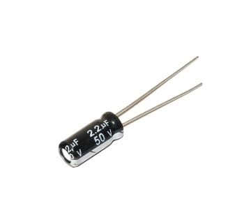 Condensateur 2.2uf 50V radial miniature en aluminium pour filtrage audio stable