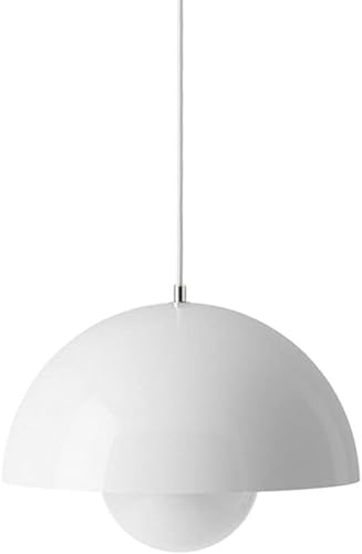 Lampe suspension en fer forgé blanc au design demi-circulaire - 2
