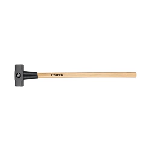 Truper 10 lb Sledge Hammer, 36-Inch American Hickory Wood Handle, Double-Faced Forged Steel Head, Professional-Grade Heavy Demolition Tool (Model 30919 / MD-10H)
