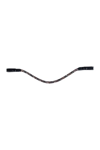 Frontal HKM Rosegold Glamour pour cheval noir et or rose éclatant