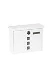 ARREGUI Chance E7101 Exterior de Acero, Correo con Cerradura Tapada y Tarjetero, Buzón de Pared Mediano, Antilluvia, Fácil de Instalar, Blanco, Tamaño M (DIN A4 Y REVISTAS) - 24,5x31,2x10 cm