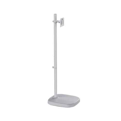 Support moniteur mobile pied réglable aluminium écran PC blanc