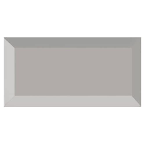 Image of Metro Ceramic Wall Tile | Subway Brick Effect | Bevelled Edges | Bathroom Tile | Gloss Finish |50 Tiles Per Box | Light Grey 100mm x 200mm