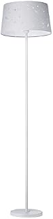Happy Homewares Fun and Chic Grey Floor Lamp with Cotton Fabric Shade with Rockets and Stars Creating Stunning Effect Against The Wall | Inline Foot Switch | 160cm Height